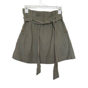 Very j Womens Cameron Belted Mini Skirt Green Olive Paperbag Utility Size Small